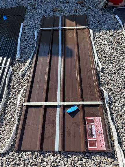 Brown Metal Roof Wall Panels, 7.87 L x 3ft W x 4mm Thick - 30 Pieces image