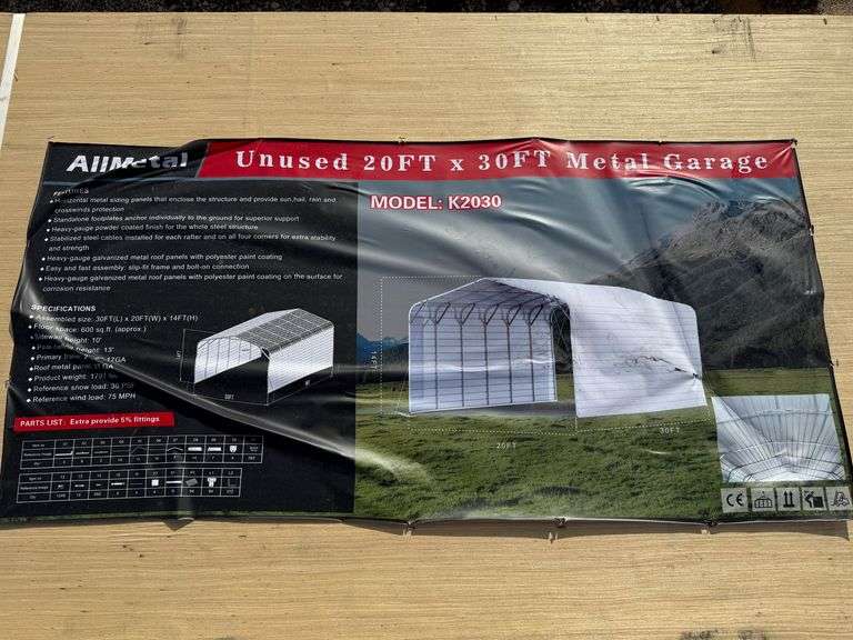 2025 AllMetal Unused K2030 20ft x 30ft Metal Garage image