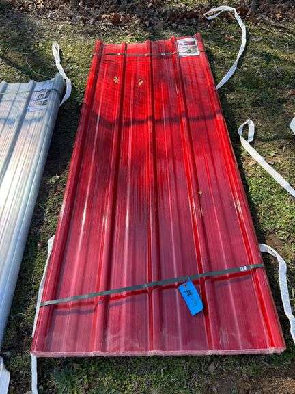 Red Polycarbonate Roof Panels, 7.87ft L x 3ft W x 8mm Thick - 30 Pieces image