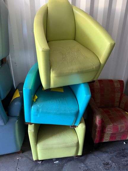 (3) Cushioned Waiting Room Chairs image
