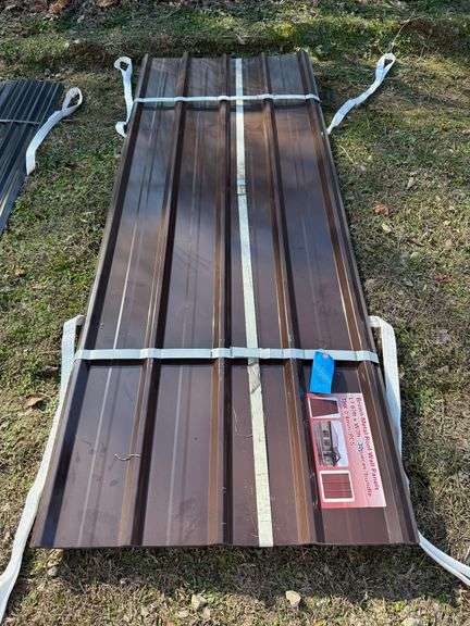 Brown Metal Roof Wall Panels, 7.87ft L x 3ft W x 4mm Thick - 30 Pieces image