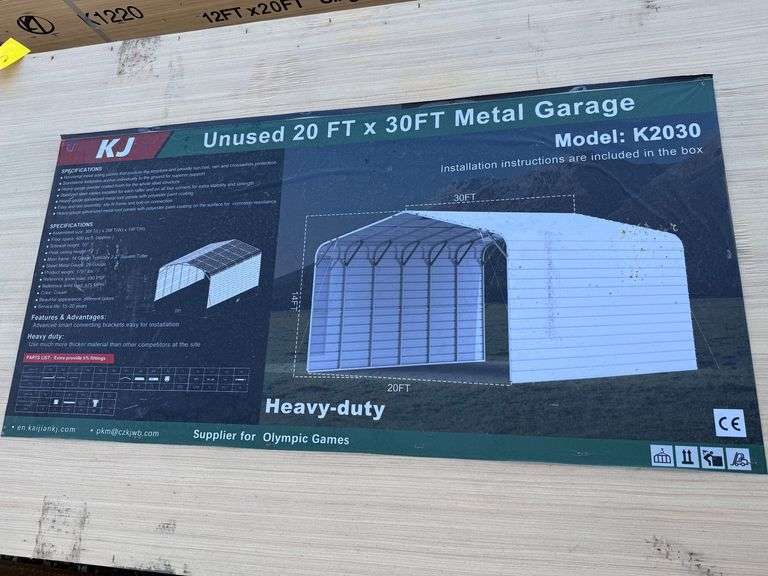 2025 KJ Unused K2030 20ft x 30ft Metal Garage image