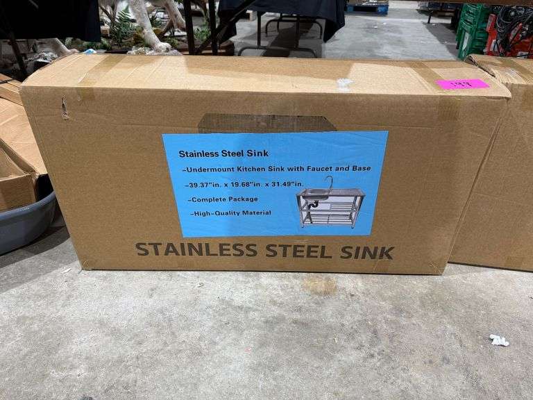 Undermount Stainless Steel Sink with Faucet and Base image