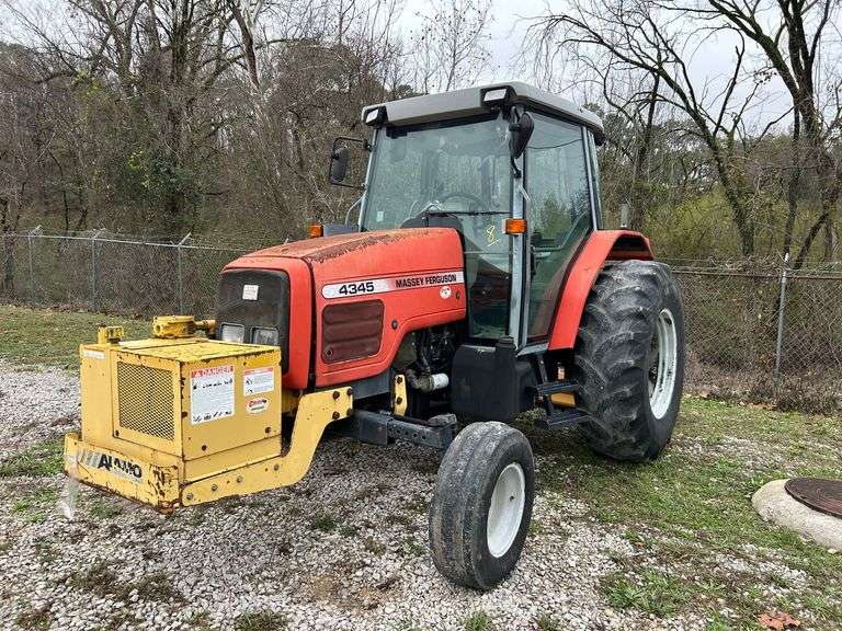 2003 Massey Ferguson 4345 Tractor w/Side Flail Mower and Rear Flail Mower image