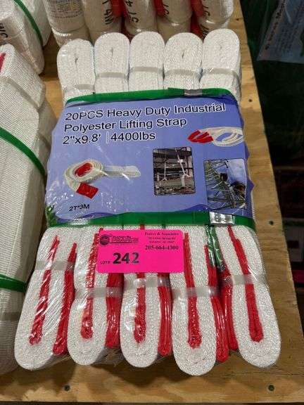 (20) Heavy Duty Industrial Polyester Lifting Strap, 2in x 9.8ft - 4,400lb Capacity image