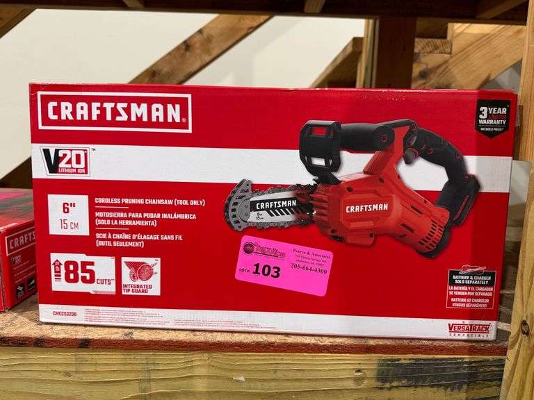 New Craftsman CMCC5320B Cordless Pruning 6in Chainsaw - Tool Only image