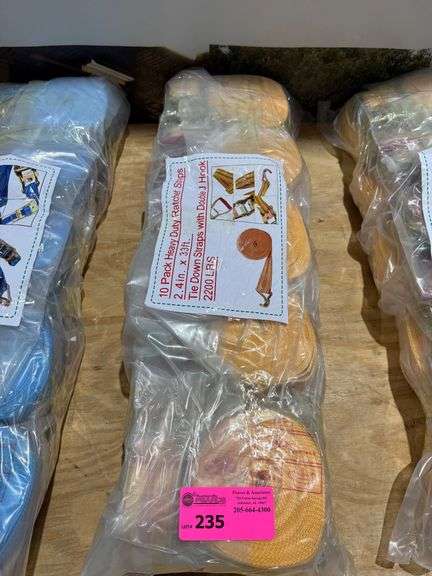 (10) Heavy-Duty Ratchet Straps with Double J-Hook Tie Down image