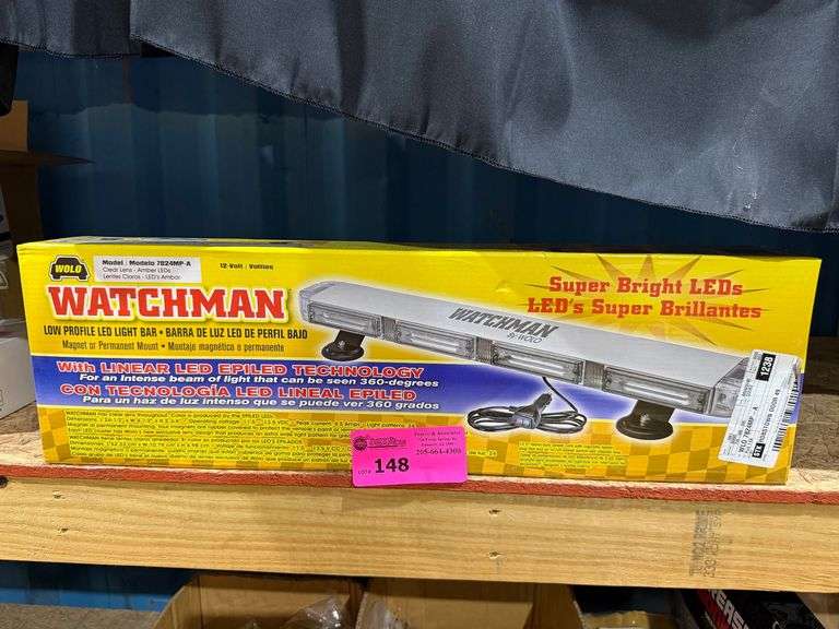 New Watchman Low Profile LED Light Bar with Clear Lens, Amber LED, Magnetic Mount image