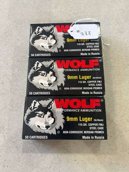 Wolf Performance 9MM Luger Ammo - 3 Boxes of 50 image