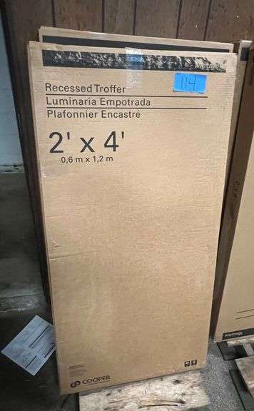 Lot - (2) Cooper Recessed Troffer Light Fixtures - 2' x 4' image