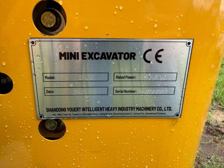 2025 Youert Unused U-12 Mini-Excavator