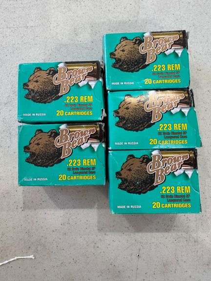 Brown Bear .223 REM Ammo - 5 Boxes of 20 image