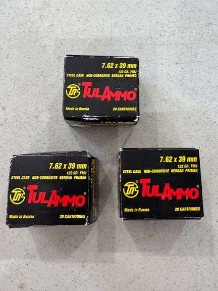 TulAmmo 7.62x39 Ammo - 3 Boxes of 20 image