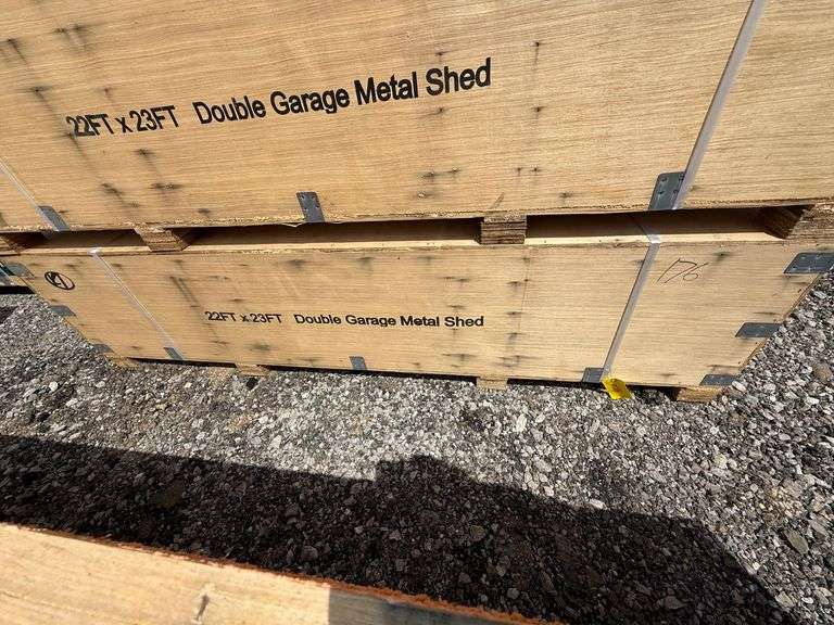 KJ Unused K2119 23ftx22ft Double Garage Metal Shed