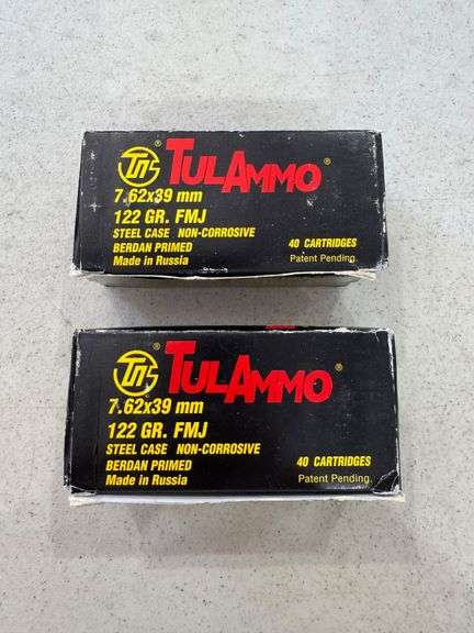 TulAmmo 7.62x39 Ammo - 2 Boxes of 40 image