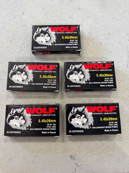 Wolf Performance 5.45x39mm Ammo - 5 Boxes of 20 image