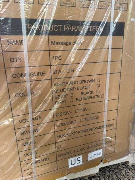 2025 IR Sdlanch Unused IRMC Massage Chair