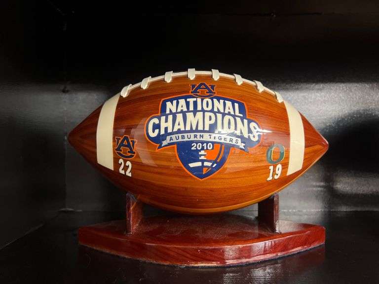 Auburn 2010 National Champions Wood Crafted Football image