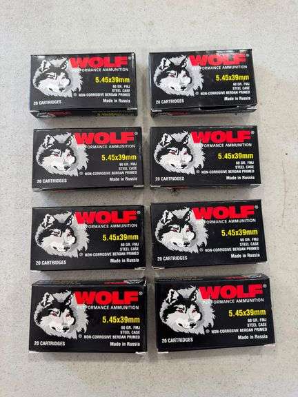 Wolf Performance 5.45x39mm Ammo - 8 Boxes of 20 image