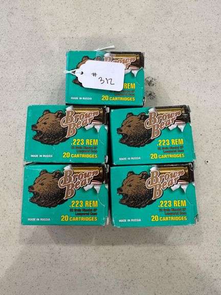 Brown Bear .223 REM Ammo - 5 Boxes of 20 image