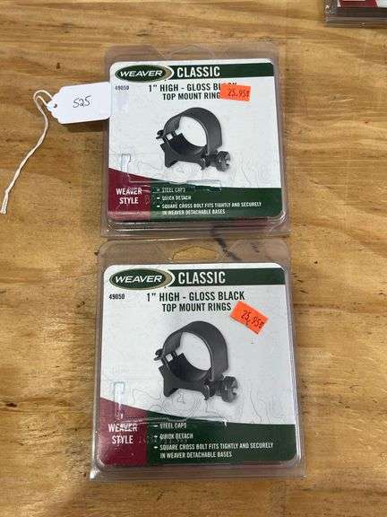 (2) Weaver 1in High Gloss Top Mount Rings image