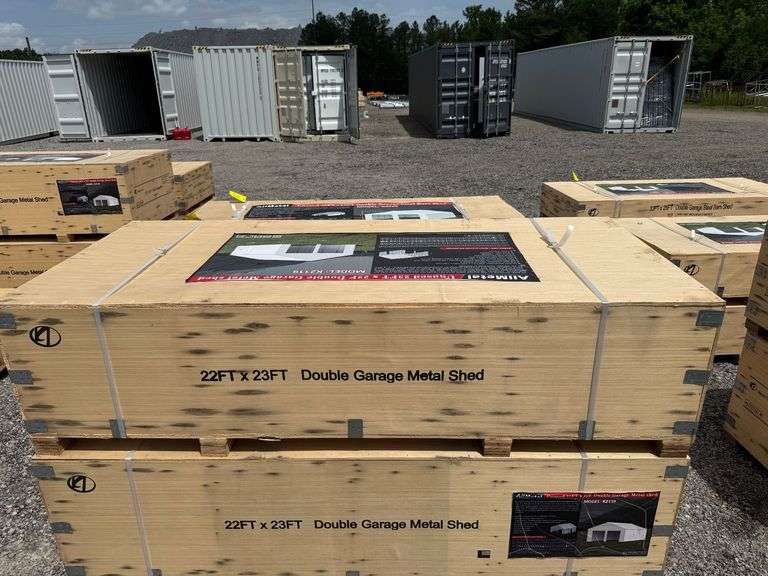 AllMetal Unused K2119 23ftx22ft Double Garage Metal Shed