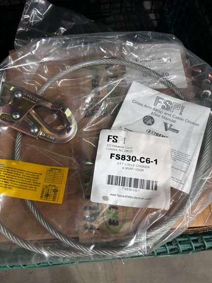(21) "FALLSAFE" FS830-C6-1  6 FT CABLE CHOKER WITH SNAP HOOK image