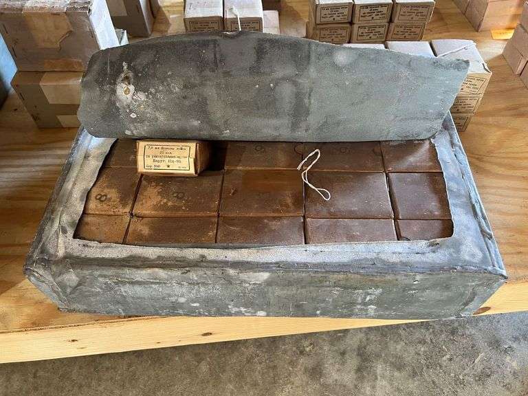 Ammo Tin - 8mm Mauser Ammo, Marked "11-1956" - Boxes of 15 image