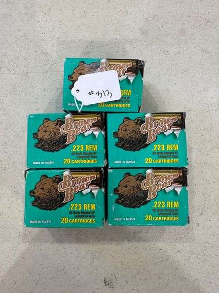 Brown Bear .223 REM Ammo - 5 Boxes of 20 image
