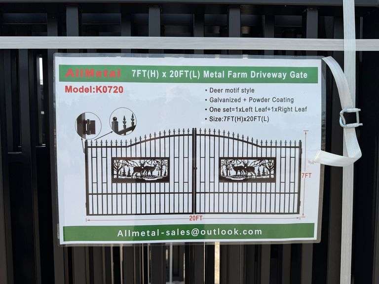 2025 AllMetal Unused K0720 Metal Farm Driveway Gates