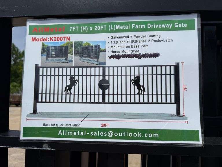 2025 AllMetal Unused K2007N Metal Farm Driveway Gates