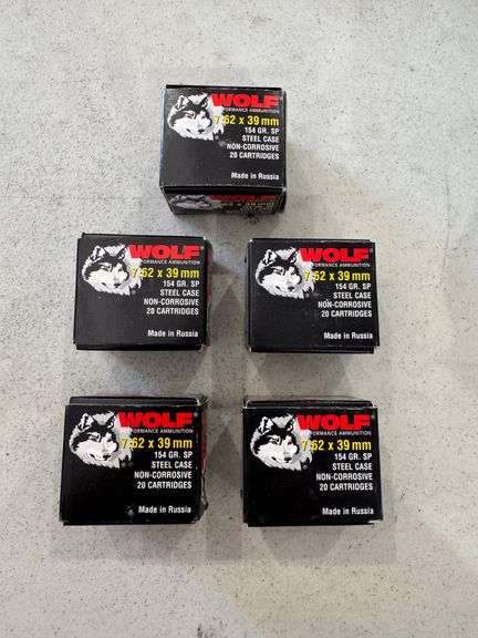 Wolf Performance 7.62x39mm Ammo - 5 Boxes of 20 image