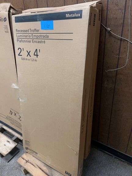Lot - (2) Metalux 2' x 4' Recessed Troffer Light Fixtures image