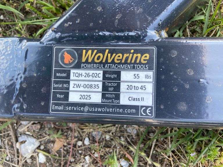 2025 Wolverine TQH-26-02C Unused 3pt Hitch