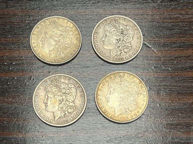 (4) Morgan Dollars - 1880, 1882, 1885, 1896 image