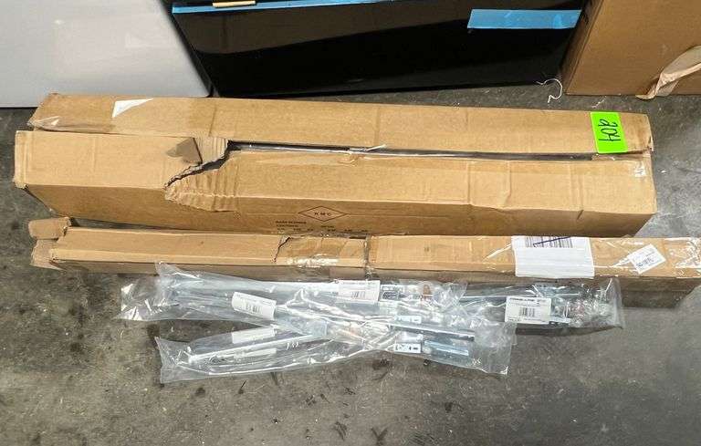 Lot - Household Hardware: Curtain Rods and Drawer Track Kits image