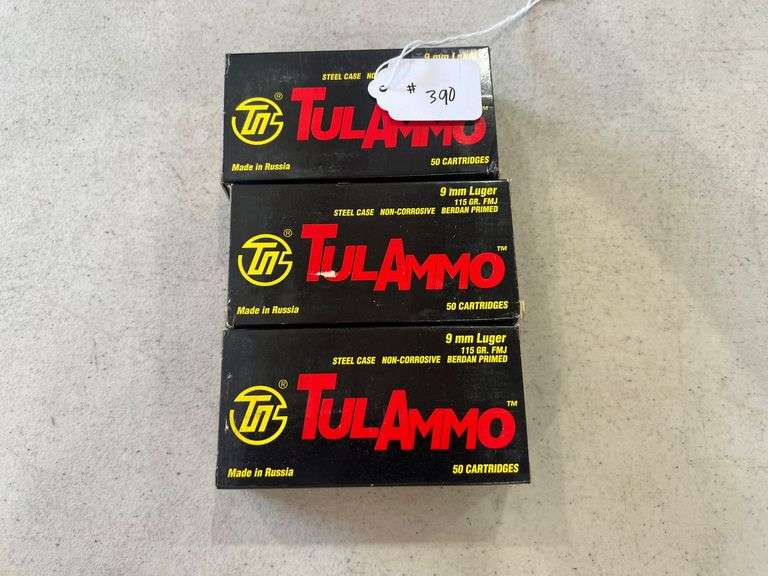 TulAmmo 9MM Luger Ammo - 3 Boxes of 50 image