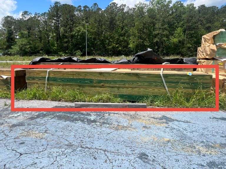 Lot - (4) GluLam Treated Lumber image