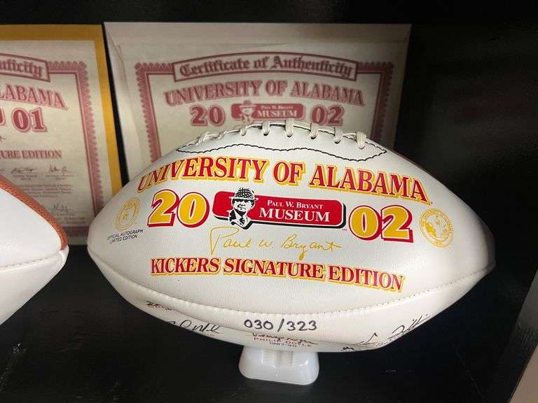 2002 Kickers Signature Edition Autographed Football from the University of Alabama image