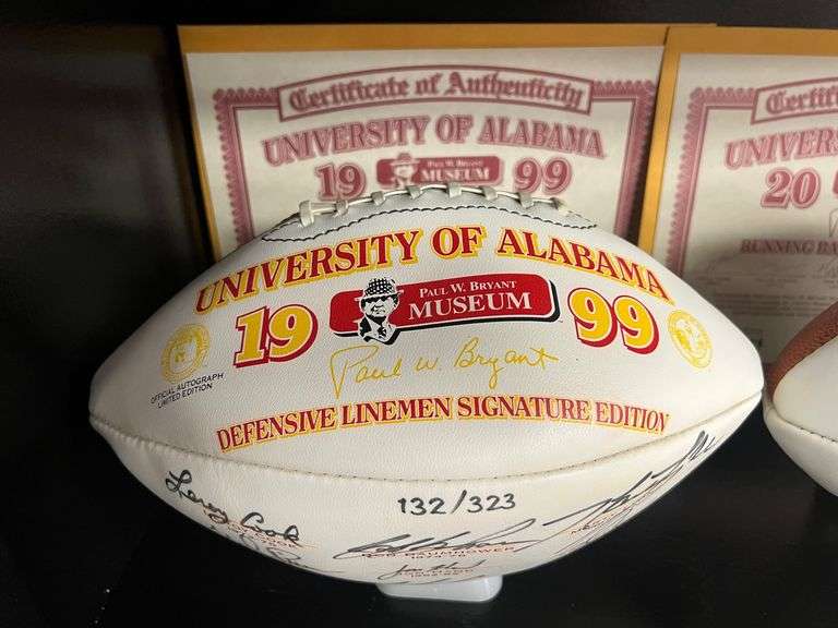 1999 Defensive Lineman Signature Edition Autographed Football from the University of Alabama image