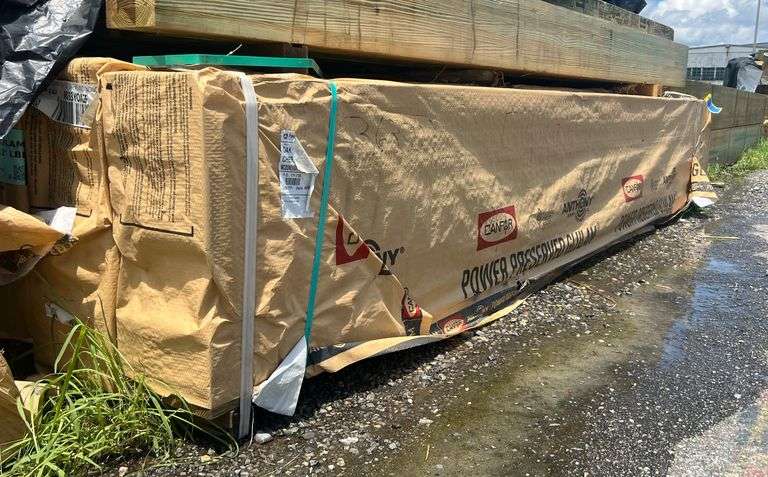 Lot - (4) GluLam Treated Lumber - 5-1/4" x 7-1/4" x 12' image
