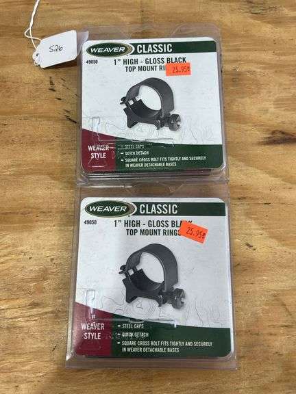 (2) Weaver 1in High Gloss Top Mount Rings image