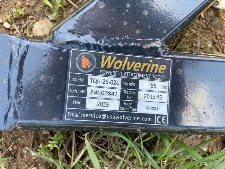 2025 Wolverine TQH-26-02C Unused 3pt Hitch