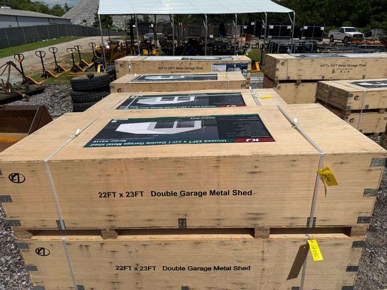 KJ Unused K2119 23ftx22ft Double Garage Metal Shed