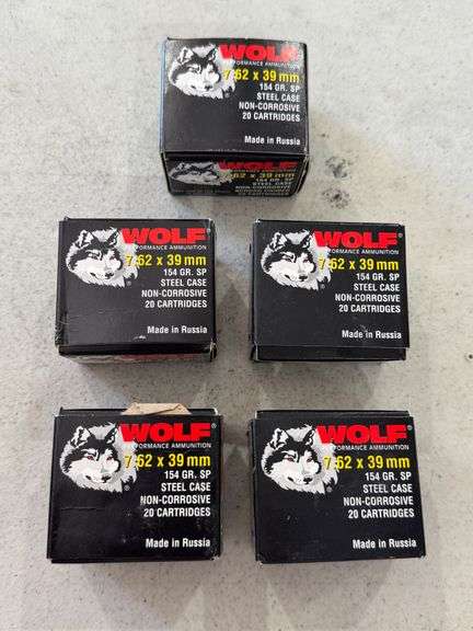 Wolf Performance 7.62x39mm Ammo - 5 Boxes of 20 image