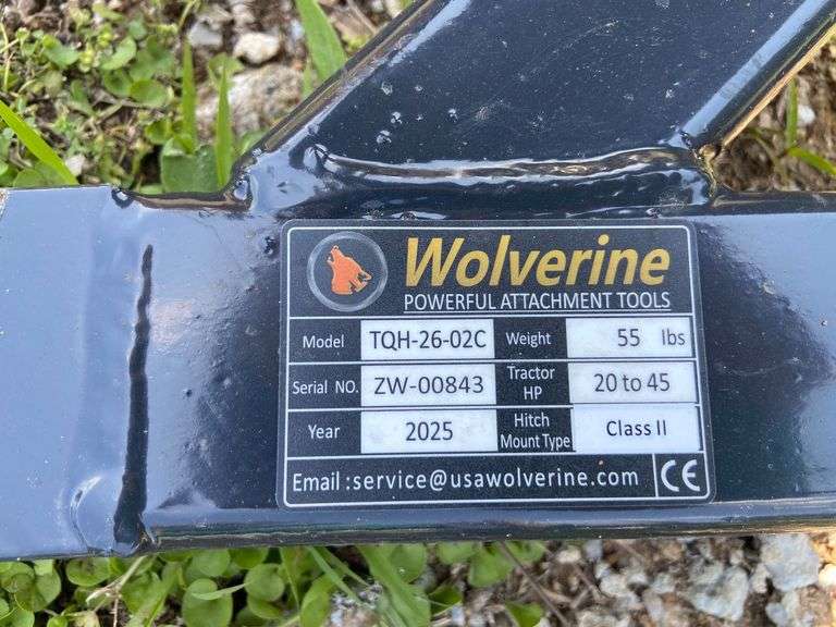 2025 Wolverine TQH-26-02C Unused 3pt Hitch