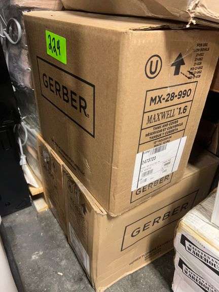 Lot - (3) Gerber Maxwell Toilet Tanks with Cover image