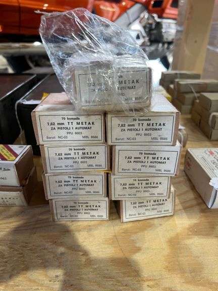 7.62x25MM Tokarev Ammo - 9 Boxes of 70 image
