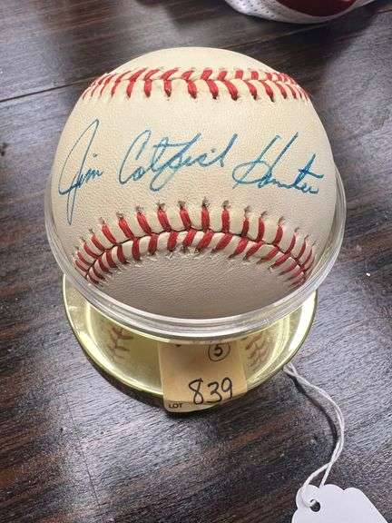Jim "Catfish" Hunter Autographed Baseball image