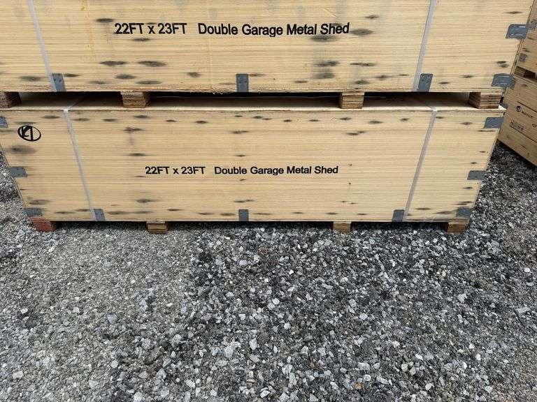 AllMetal Unused K2119 23ftx22ft Double Garage Metal Shed